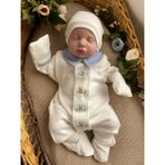 Miel Baby El Işlemesi Erkek Tavşanlı Tulum - 3 - 6 Ay - Ekru
