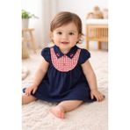 Miela Kids Golden Childhood Bebek Elbisesi - 9 - 12 Ay - Gece Mavisi