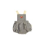 Miela Kids Yengeç Nakışlı Çizgili Müslin Bebek Salopet