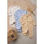 Mielco %100 Pamuk Unisex Bebek 3'lü Patikli Tulum Seti Winter Desenli