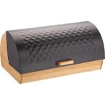 MİEN 2 Adet Mien Bambu Ekmek Kutusu Oval 39 cm Metal Kapaklı
