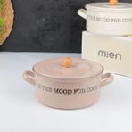Mien 20 Cm Tırtıklı Emaye Tencere Toprak - 20CM