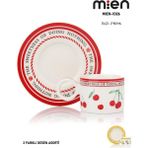 Mien 2’li Kiraz Desenli Porselen Kahve Fincan Takımı – 90 ml (Sarı ve Kırmızı Renk Seçenekleri) - Beyaz