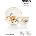 Mien 2’li Porselen Kahve Fincan Takımı – 90 ml (3 Farklı Renk Seçeneği) - 001-Renkli