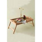 Mien 30x50 cm Katlanır Ayaklı Bambu Yatak Koltuk Servis Keyif Tepsisi