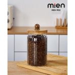 Mien Akasya Kapak Borosilikat Çizgili Cam Kavanoz 950 ml - Şeffaf - 1