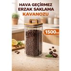 MİEN Akasya Kapaklı Cam Kavanoz 1500 ML –Büyük Boy Kahve, Bakliyat&Kuruyemiş Saklama Kabı–