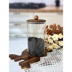 Mien Akasya Top Kulp Kapak Cam Kavanoz 1550 ml - Şeffaf - 1 Adet