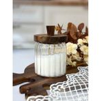 Mien Borosilikat Çizgili Cam Kavanoz 450 ml - Şeffaf - 1 Adet