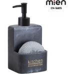 Mien E/1 Polyresin Hazneli Sıvı Sabunluk Siyah - 15 cm