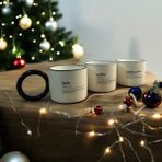 Mien Halka Kulplu Premium Dıctıonary Kupa 3lü Set - 3 Adet - Beyaz - Siyah