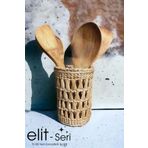 MİEN HOME | Elit Seri | 1. Sınıf - Çok Amaçlı Dekoratif Hasır Sepet Kaşıklık | %100 Yerli Zanaatkâr Üretimi