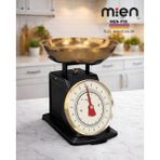 Mien Mekanik Mutfak Terazisi 2 kg – Paslanmaz Çelik Hazneli, Analog Klasik Terazi - Altın - Siyah