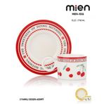 Mien MİEN 2’li Kiraz Desenli Porselen Kahve Fincan Takımı – 90 ml (Sarı ve Kırmızı Renk Seçenekleri)