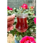 MİEN Mien 6 Kişilik Borosilikat Çizgili Cam Çay Bardağı Çay Bardağı