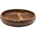 MİEN Mien Akasya Doğal Ahşap Kase - Dekoratif Sunum ve Salata Kasesi (25X5 Cm) - 25*5 CM AKASYA SUNUM KASESİ - Kahverengi