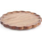 MİEN Mien Akasya Döner Standlı Servis Tabağı - 31 cm - Ahşap Lazy Susan Sunum Tablası - 31 CM YUVARLAK DÖNERLİ AKASYA SERVİS TABAĞI - Kahverengi