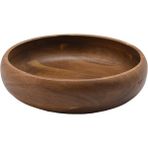 MİEN Mien Akasya Masif Ahşap Sunum Kasesi - 20X5 cm - Yuvarlak Çerezlik ve Meyvelik - 20 CM YUVARLAK AKASYA KASE - Kahverengi
