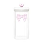 MİEN Şeffaf Cam Fiyonk Detaylı Kavanoz 1800 ml – Contalı Kapaklı Büyük Boy Dekoratif Saklama Kabı (24x11 cm)