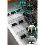 Mienda Home 36'lı Şeffaf Kristal Plexi Standlı Cam Baharatlık Seti Siyah Kapak Ve Etiketli Baharatlık Mh03syh36