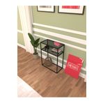 Mienmo Rigel Metal Dresuar Dekoratif Kahve Köşesi Konsol Çok Raflı Siyah Füme Camlı 60 cm