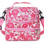 Mier (Double Decker izole sefer tası, pembe Soft soğutucu çanta termo Lunch Tote Omuz askısı MP0033-02
