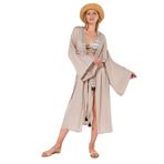 Miespiga Eli Kadın Pul Baskılı Kimono | Kruvaze Kimono (Taş Rengi)