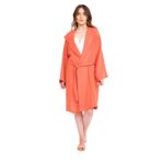 Miespiga Ördek Nakışlı Kısa Kapüşonlu Müslin Kadın Bornoz - L - XL - Kiremit