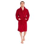 Miespiga Welsoft Teddy Erkek Sabahlık Bornoz Ev Giyim Ropdöşambır Çeyiz (Bordo Şal Yaka, L-XL)