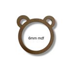 MİESSA Ayıcık kulaklı ahşap kasnak / açık kulaklı 6mm mdf figürlü ahşap hobi kasnağı