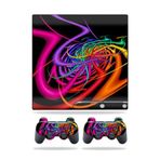 MightySkins Kaplama Sony Playstation 3 PS3 Slim Skins + 2 Controller Skins Sticker Color Invasion ile Uyumlu