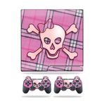 MightySkins Kaplama Sony Playstation 3 PS3 Slim Skins + 2 Controller Skins Sticker Pembe Bow Skull ile Uyumlu