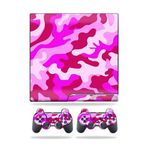 MightySkins Kaplama Sony Playstation 3 PS3 Slim Skins + 2 Controller Skins Sticker Pembe Kamuflaj