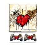 MightySkins Kaplama Sony Playstation 3 PS3 Slim Skins + 2 Controller Skins Sticker Stabbing Heart ile Uyumlu