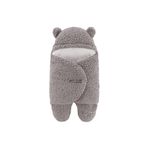 migie 0-4 Ay Bebek Dış Kundak Uyku Tulumu Kıvırcık Wellsoft Peluş Gri