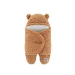 migie 0-4 Ay Bebek Dış Kundak Uyku Tulumu Kıvırcık Wellsoft Peluş Kapuçino
