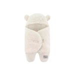 migie 0-4 Ay Bebek Dış Kundak Uyku Tulumu Kıvırcık Wellsoft Peluş Kırık Beyaz