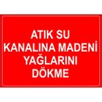 Mıgnatıs - Atık Su Kanalına Madeni Yağlarını Dökme Levhası - Sac Malzeme 25 x 35 cm