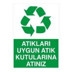 Mıgnatıs Atıkları Uygun Atık Kutularına Atınız Levhası - Sac Malzeme 50X70 Cm