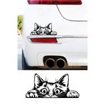 MIGNATIS Bagajdan Bakan Kedi Oto Araba Sticker, Cam ve Metal Yüzeye Uygun, Vinil, Düz Desen, Mat, 15x15 cm, Kendinden Yapışkanlı (siyah)