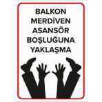 Mıgnatıs - Balkon Merdiven Asansör Boşluğuna Yaklaşma Levhası - Sac Malzeme 50 x 70 cm