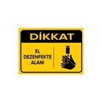 Mıgnatıs Dikkat El Dezenfekte Alanı Levhası - Sac Malzeme 50X70 Cm