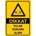 Mıgnatıs - Dikkat Kulak Koruma Alanı Levhası - Sac Malzeme 50 x 70 cm