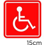 Mıgnatıs Engeli Arabası ve Engelli Kadın Araba Işareti Sticker - Kırmızı - 15 CM