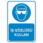 Mıgnatıs - İş Gözlüğü Kullan Levhası - Sac Malzeme 35 x 50 cm