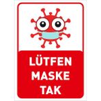 Mıgnatıs Lütfen Maske Tak Korana Simgeli Çocuklar İçin Sac Malzeme 35 x 50 cm Syl45