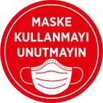 Mıgnatıs Maske Kullanmayı Unutmayın Sticker Afiş Duvar İçin 25 x 25 cm 3'lü Syl13 - 3 Adet