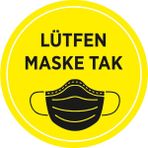 Mıgnatıs Maske Tak Sarı Renk Sticker Afiş Duvar İçin 25 x 25 cm 3'lü Syl15 - 3 Adet