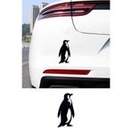 MIGNATIS Penguen Oto Araba Cam Sticker, Vinil, Mat, 15x15 cm, Kendinden Yapışkanlı, Solmaya Dayanıklı, Cam ve Metal Yüzeyler için (Siyah)