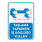 Mıgnatıs Taşlama Yaparken Iş Gözlüğü Kullan Levhası - Sac Malzeme 25X35Cm